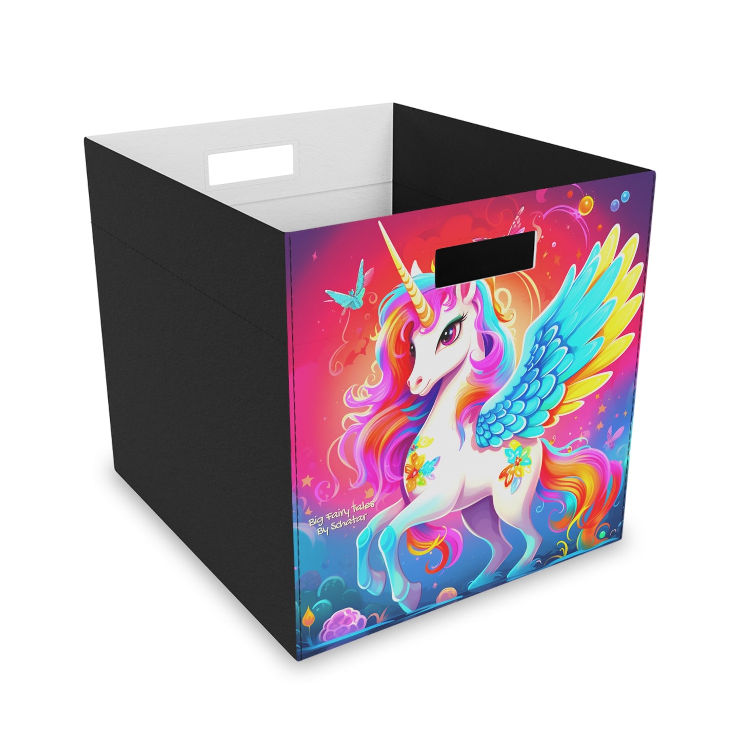 Rainbow Unicorn Felt Storage Box From Big Fairy Tales By Schatar