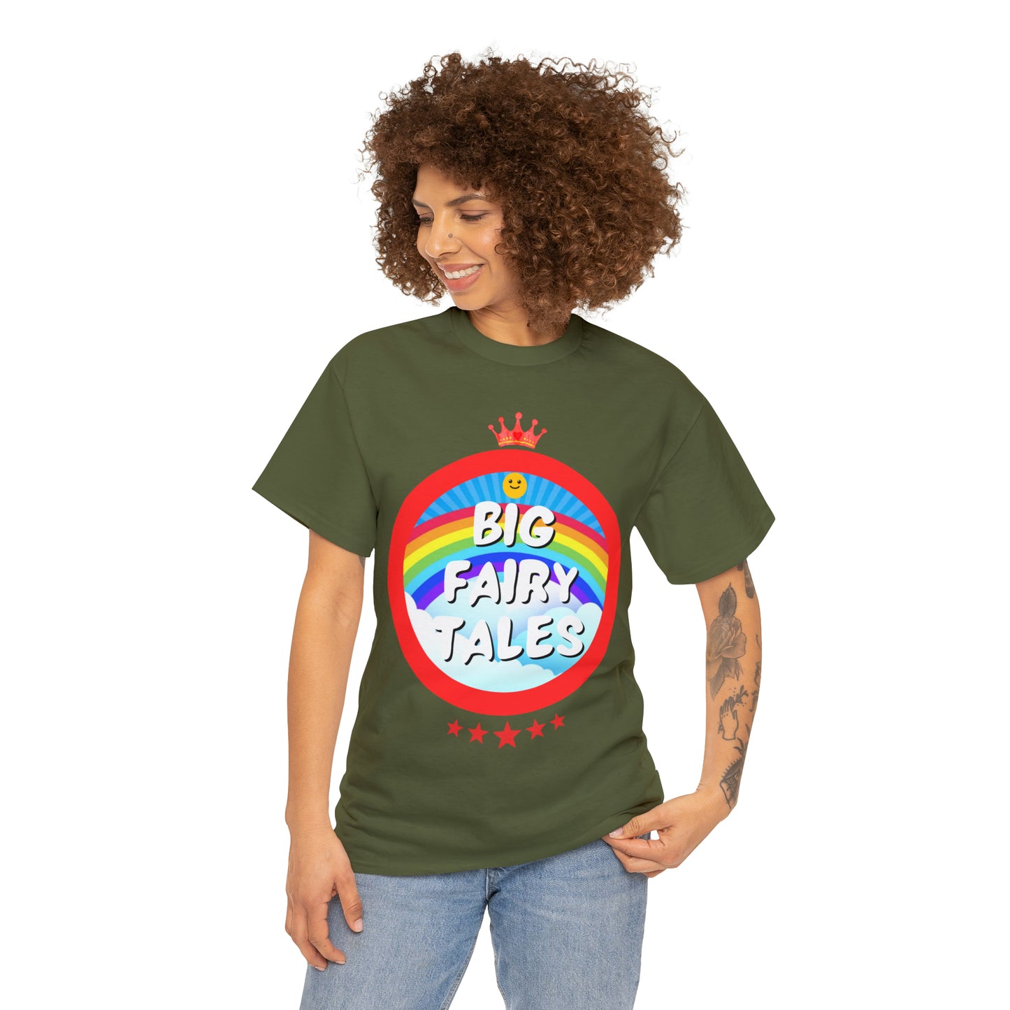 Big Fairy Tales By Schatar Original Design Heavy Cotton Tee