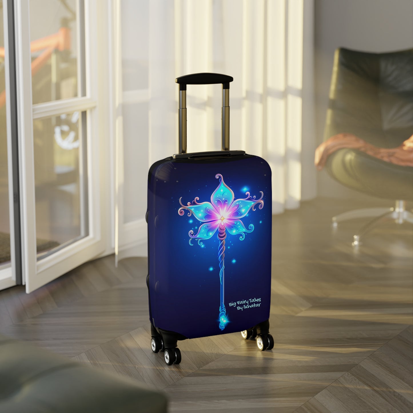 Magic Wand Glow Luggage Cover From Big Fairy Tales By Schatar