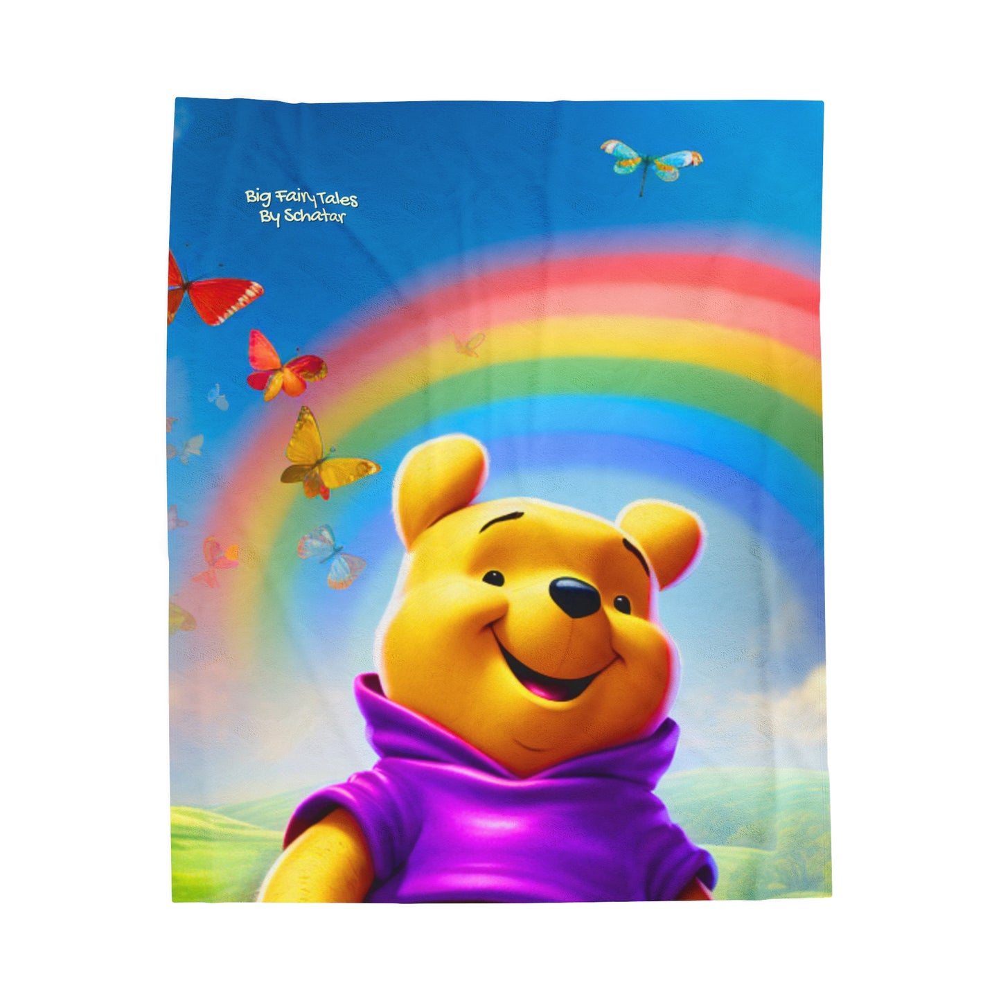 Winnie The Pooh Velveteen Plush Baby Blanket From Big Fairy Tales By Schatar