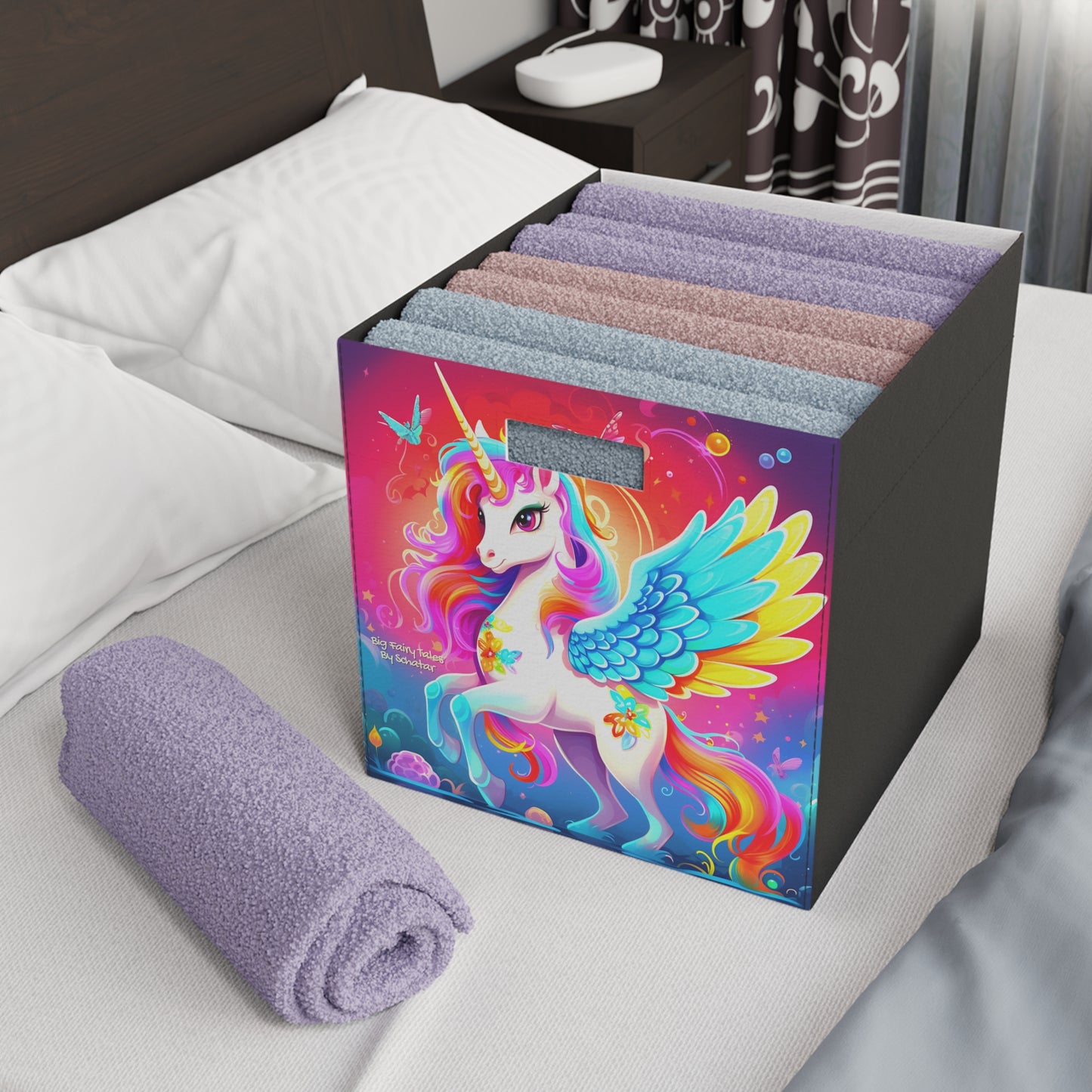 Rainbow Unicorn Felt Storage Box From Big Fairy Tales By Schatar