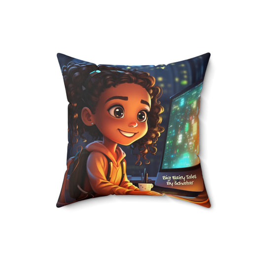 Prompt Engineer - Big Little Professionals Plush Pillow 16 From Big Fairy Tales By Schatar