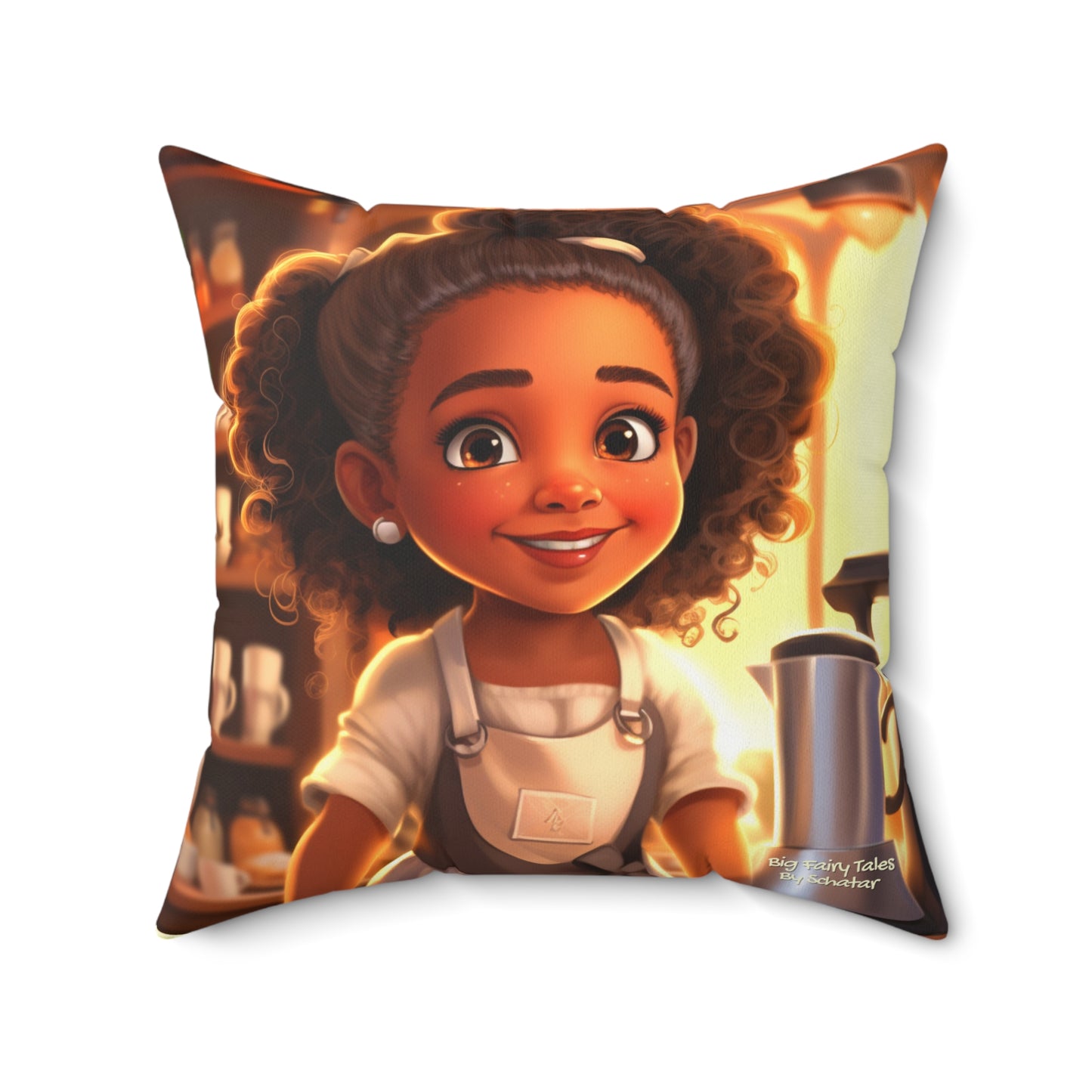 Coffee Shop Owner - Big Little Professionals Plush Pillow 15 From Big Fairy Tales By Schatar