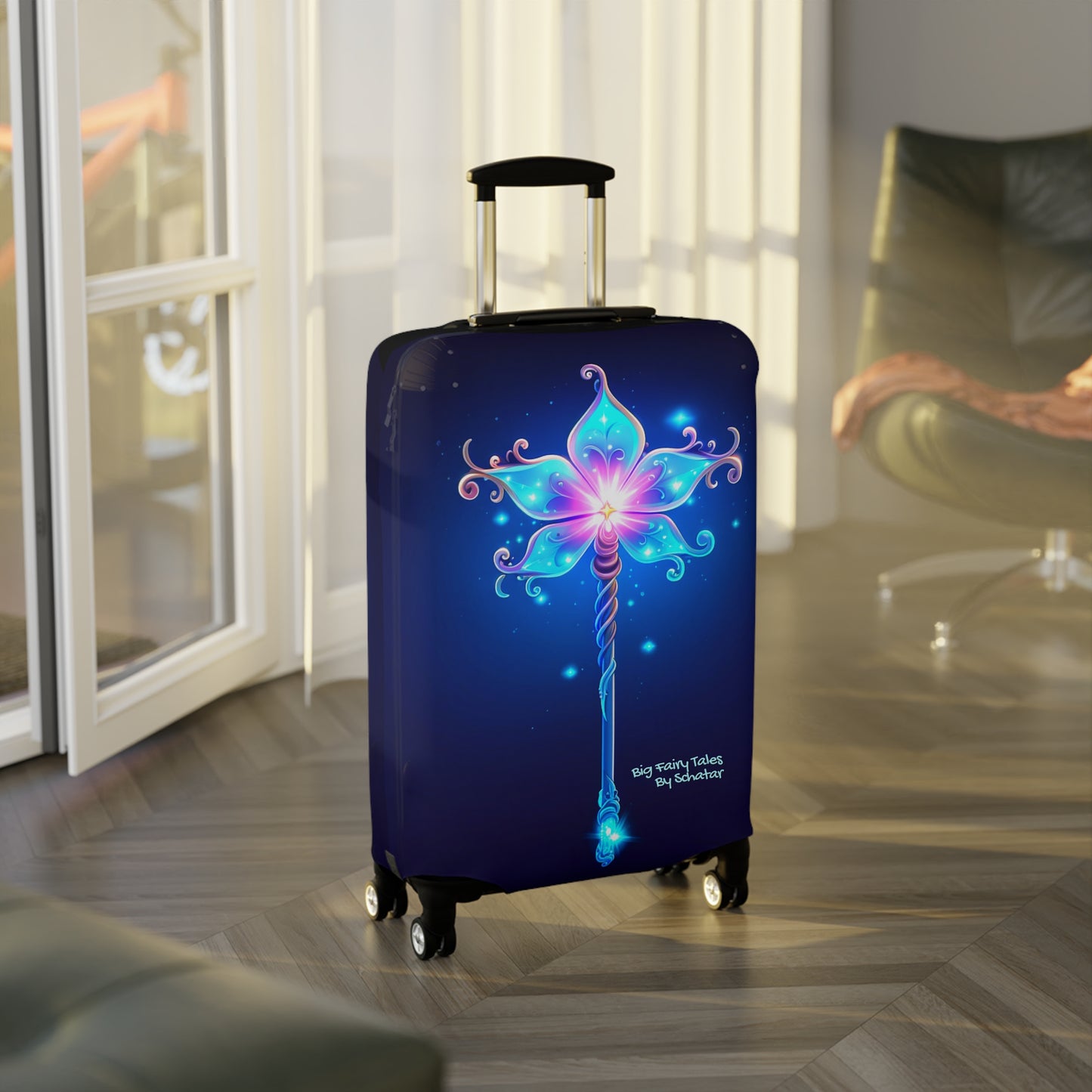 Magic Wand Glow Luggage Cover From Big Fairy Tales By Schatar